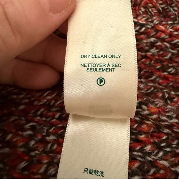 Roots Canada Long Cardigan Women Sz S Burgundy Chunky Knit Open Front Wool Blend - Picture 10 of 12